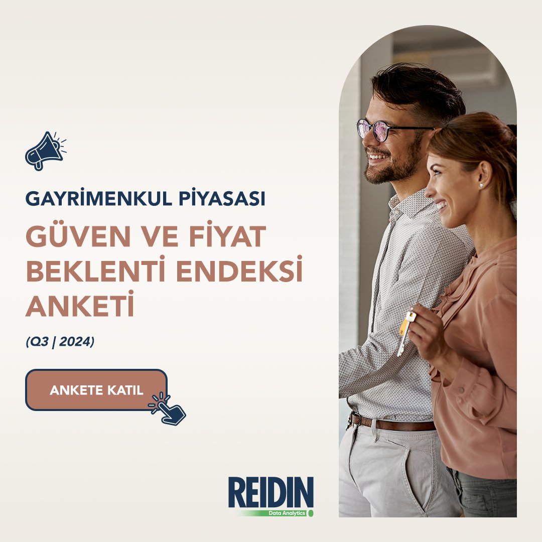 Gayrimenkul sektörüne yönelik güven ve fiyat beklentisini çeyreklik dönemlerle takip ettiğimiz araştırmamızda sizi de “2024 3. Çeyrek” dönemi anketine katılmaya davet ediyoruz.

Link: reidin.limesurvey.net/834899?lang=tr