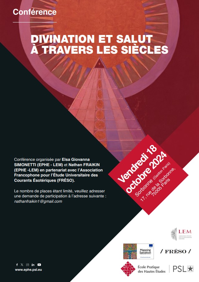 EPHE_PSL's tweet photo. #Conférence
Divination et salut à travers les siècles

Conférence organisée par @ElsaGiova et Nathan Fraikin @EPHE_PSL @umr8584 en partenariat avec l’Association Francophone pour l’Étude Universitaire des Courants Ésotériques
​📆​ 18 octobre
📍​Sorbonne
👉 https://t.co/bF1DV8PqGQ https://t.co/luXSGcJXt9