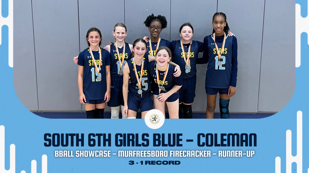 STARS Basketball Club (@starsbballclub) on Twitter photo Congratulations to Coach Cliff Coleman (<a href="/Cliff_Coach/">Clifford Coleman</a>) and the SOUTH 6th Girls Blue Team, who finished runner-up in this past weekend's Bball Showcase Murfreesboro Firecracker (3 - 1 record). Nice job, Ladies! Congratulations to Coach Cliff Coleman (<a href="/Cliff_Coach/">Clifford Coleman</a>) and the SOUTH 6th Girls Blue Team, who finished runner-up in this past weekend's Bball Showcase Murfreesboro Firecracker (3 - 1 record). Nice job, Ladies!