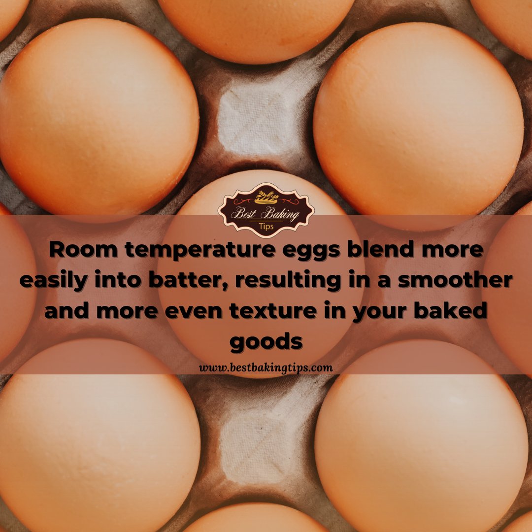 bestbakingtips's tweet image. Room temperature eggs create a smoother batter and even texture in your bakes 🥚🍪Learn from the best! visit bestbakingtips.com/?utm_campaign=… #BetterBakes #BakingTips #bestbakingtips