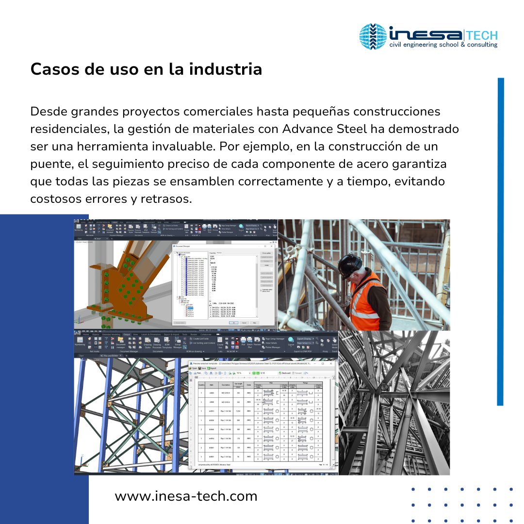 Advance Steel optimiza la gestión de materiales en construcción, mejorando seguimiento, organización, inventarios y reduciendo desperdicios para mayor eficiencia.
inesa-tech.com/cursos/curso-m…

#inesatech #GestiónDeMateriales #AdvanceSteel #IngenieríaCivil #Proyectos #MaterialesDeAcero