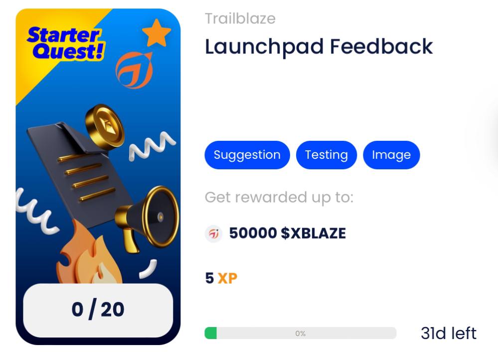 dmany (@dmanyio) on Twitter photo 🚨Your Opinion is Needed! Up to 50000 $XBLAZE
for your feedback.
✅Complete a quest from <a href="/Trailblazexyz/">Trailblaze</a> on app.dmany.io:
Test app.trailblaze.xyz, offer any suggestions💬 &
Claim your generous share!
⚡️Start NOW ➡️ app.dmany.io/dashboard/proj…
#CryptoWithPurpose 🚨Your Opinion is Needed! Up to 50000 $XBLAZE
for your feedback.
✅Complete a quest from <a href="/Trailblazexyz/">Trailblaze</a> on app.dmany.io:
Test app.trailblaze.xyz, offer any suggestions💬 &
Claim your generous share!
⚡️Start NOW ➡️ app.dmany.io/dashboard/proj…
#CryptoWithPurpose