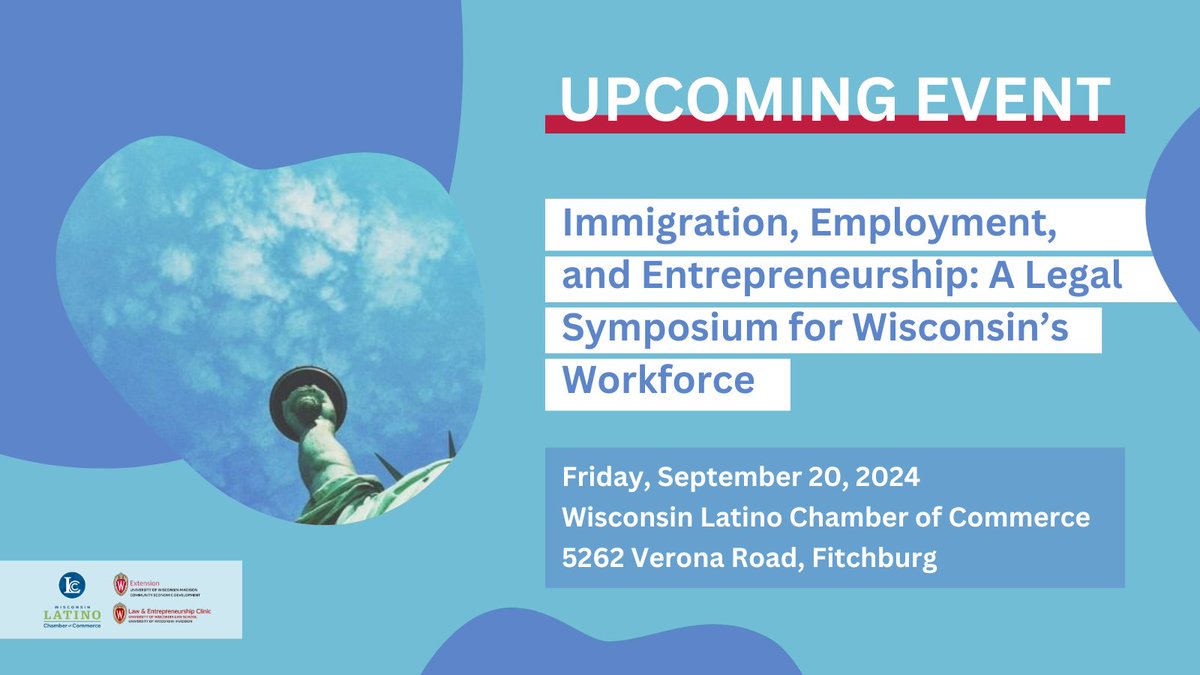 Join us for a professional development training for business service providers who work with new immigrants and newcomers in Wisconsin, covering topics related to employment and entrepreneurship. Continuing legal education credit available. Register here: economicdevelopment.extension.wisc.edu/2024/07/02/imm…