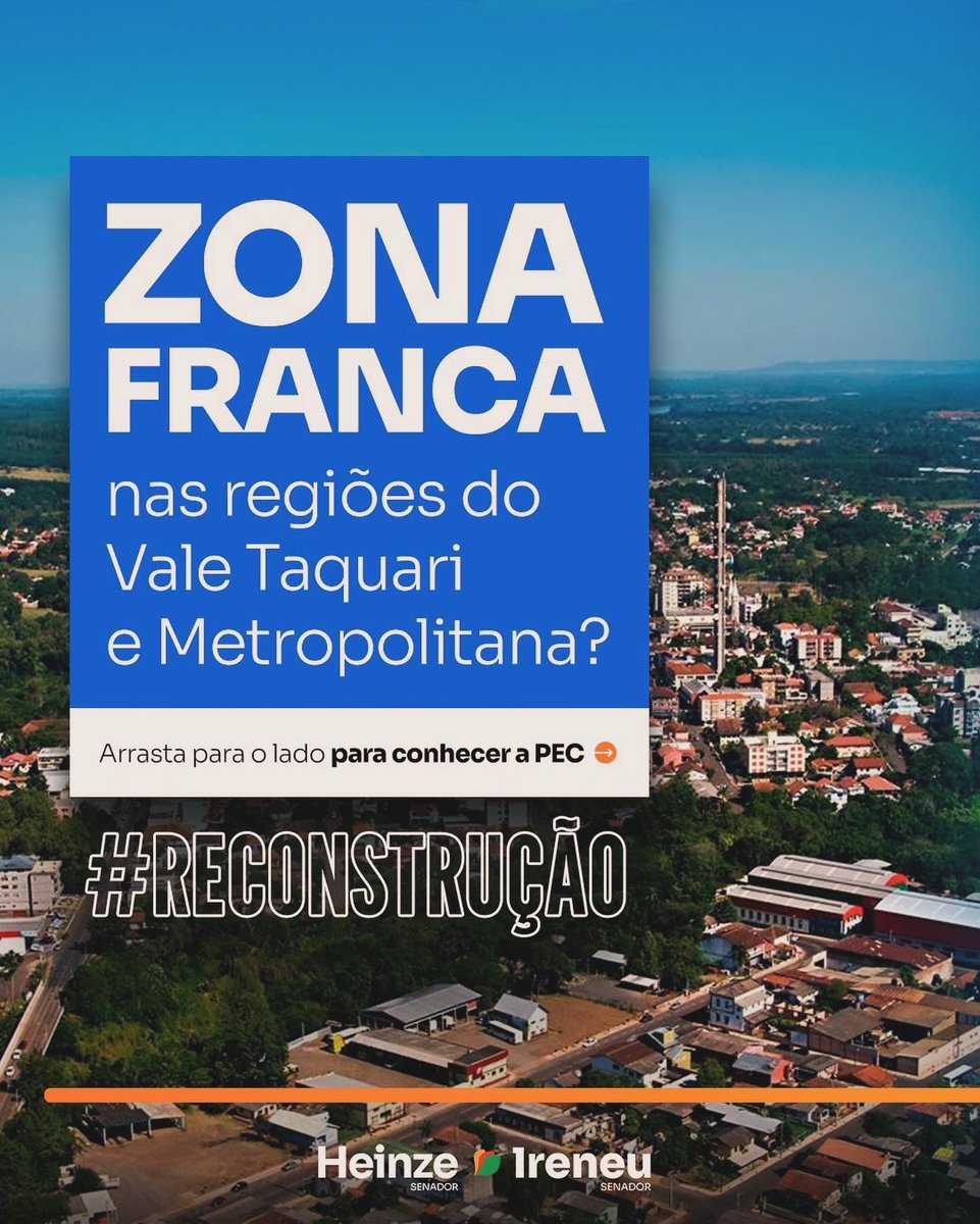 ireneu_orth's tweet image. Conta para gente a sua opinião. Acha que vale a pena instalar uma Zona Franca na região?

Quer saber mais? Acesse o link do bio e conheça íntegra da PEC.
.
.
.
#Reconstrução  #RioGrandeDoSul
 #ZonaFranca