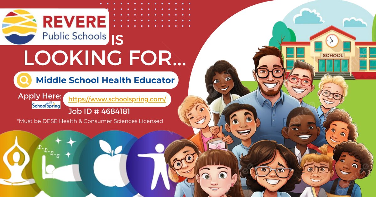 Jill Herwig (@herwig_jill) on Twitter photo RPS is looking for a passionate and dedicated Health Educator to be a part of our amazing RPS Health Ed. Team at the Rumney Marsh Academy (Middle School). Application submission information can be found on SchoolSpring.com - Job ID# 4684181 <a href="/RumneyHawks/">Rumney Marsh Academy</a> <a href="/RPSCommunicates/">RPS Communications</a> RPS is looking for a passionate and dedicated Health Educator to be a part of our amazing RPS Health Ed. Team at the Rumney Marsh Academy (Middle School). Application submission information can be found on SchoolSpring.com - Job ID# 4684181 <a href="/RumneyHawks/">Rumney Marsh Academy</a> <a href="/RPSCommunicates/">RPS Communications</a>