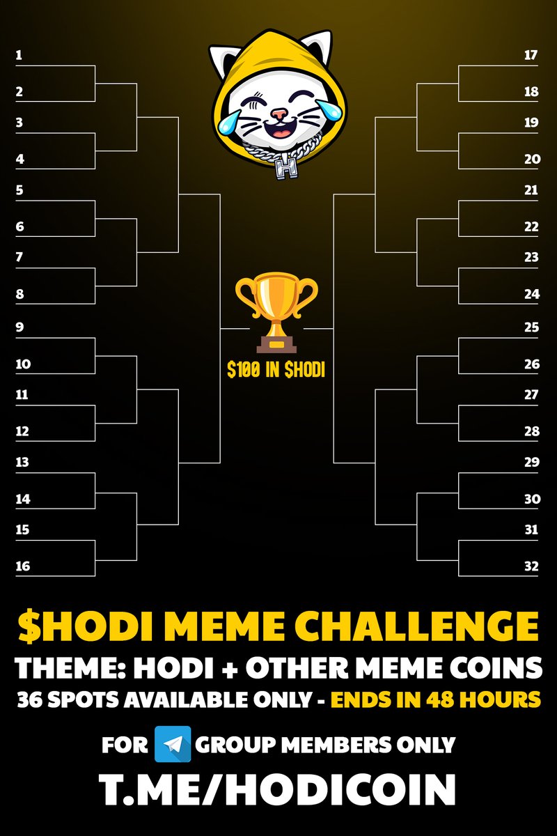 🤣🤣$HODI Meme Challenge STARTS NOW!

Create a FUNNY Meme Featuring $HODI and another Meme of your choice.

THIS IS FOR TELEGRAM MEMBERS ONLY.  

Join the TG here for all the details: t.me/hodicoin