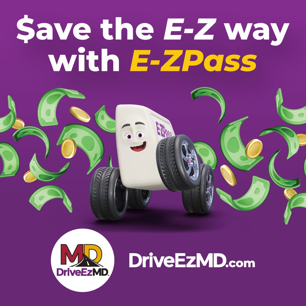 TheMDTA's tweet photo. #EZPassMD remains the most cost-effective
way to travel toll roads in Maryland, saving drivers up
to 77% versus the higher rates and additional
paperwork that come with Video Tolls. Learn more and
sign up at https://t.co/wAW70APWzk. https://t.co/7IyOVsQtTf