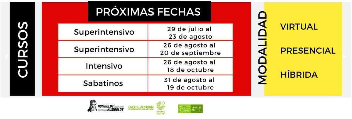 HumboldtEcuador's tweet photo. Matricúlate ya. 
Somos el único instituto en todo el Ecuador autorizado por el Goethe-Institut (Alemania) para la enseñanza del idioma alemán y la emisión de certificados internacionales, según el marco de referencia europeo.
Más información
WhatsApp: 097 904 3421 / 098 698 9570 https://t.co/TdSv3oTMEH