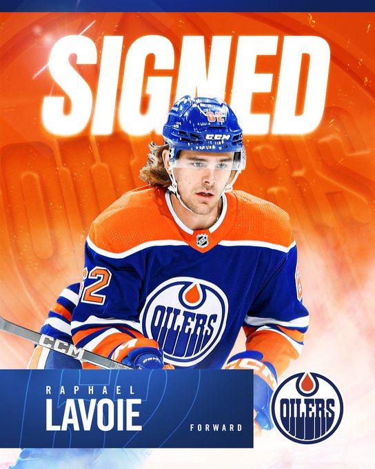 Graphic saying SIGNED "Raphael Lavoie" with a photo.
