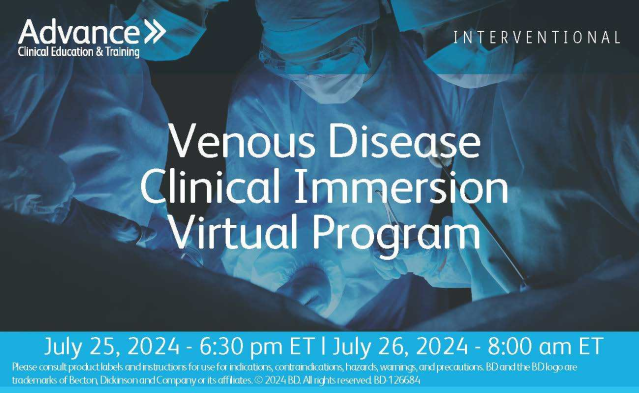RobertViers1's tweet photo. Join BD July 25-26 for a virtual interactive discussion with case observations on venous disease treatment. The faculty will review RF ablation and venous stenting. Register here: https://t.co/NEGQjju6S1 #BDemployee https://t.co/XyOVnjKYFJ https://t.co/8KXdKlSgGA