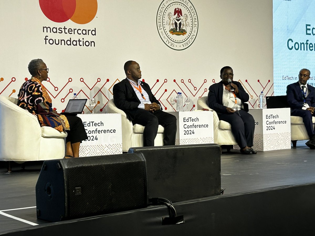 <a href="/MastercardFdn/">Mastercard Foundation</a> <a href="/bosuntijani/">Dr. 'Bosun Tijani</a> <a href="/materu_peter/">Peter_materu</a> <a href="/ProfTahirMamman/">Prof. Tahir Mamman SAN, OON</a> <a href="/WorldBank/">WorldBank</a> <a href="/GPforEducation/">Global Partnership for Education</a> <a href="/Sdlameil/">Stijn De Lameillieure</a> <a href="/tasuednigeria/">TASUED</a> <a href="/adefunkeekine2/">adefunke ekine</a> <a href="/Cc_HUB/">Co-creation HUB (CcHUB) Limited (RC 918335)</a> <a href="/ojomaochai/">Ojoma</a> <a href="/UNICEFAfrica/">UNICEF Africa</a> <a href="/minulimbu/">Minu Limbu</a> <a href="/VVOBvzw/">VVOB - education for development</a> <a href="/MinOfEducation/">Ministry Of Education, Malawi</a> <a href="/ecrglabs/">Chomora Mikeka</a> The next breakout session at the ongoing #EdTechConference2024 tackles the “The Future of Work in Africa - Re-imagining Education.” The stage for the session was set by @mastercardFdn country director, Uganda, Adrian Bukenya, who boils the issue down to the question: are we