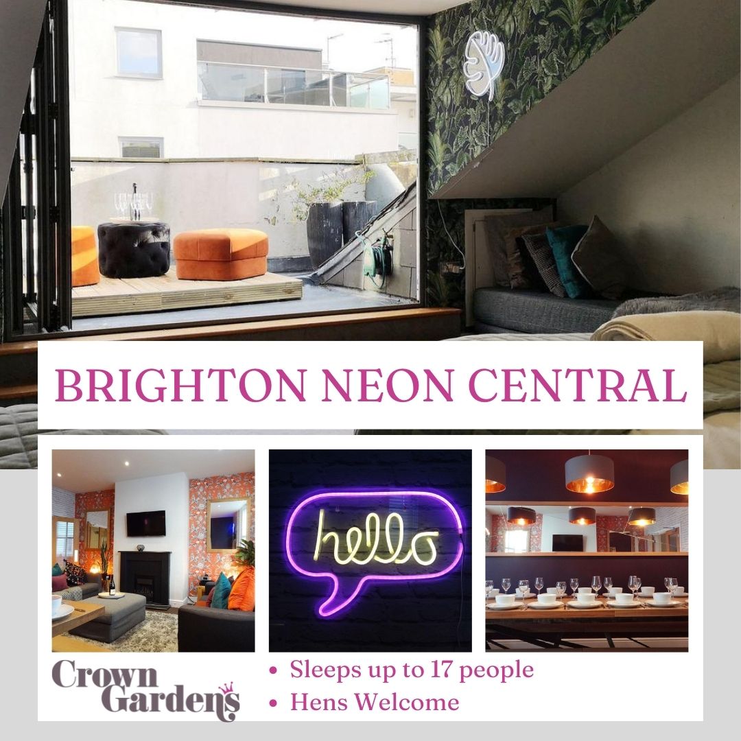 Welcome to Brighton Neon Central, our ultra-cool Regency holiday home, right in the heart of the city! 🏠⁠ Tucked away in one of Brighton's charming old lanes, this hidden treasure offers tranquility and luxury just steps from the city's buzzing action #VisitBrighton