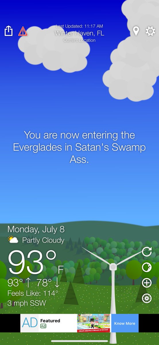 TheHuskyG_AF's tweet photo. Temp isn’t bad, but that feels like is a nasty bastard!!! 🤣🤣🤣 #FloridaSummer https://t.co/8154PNKWRG