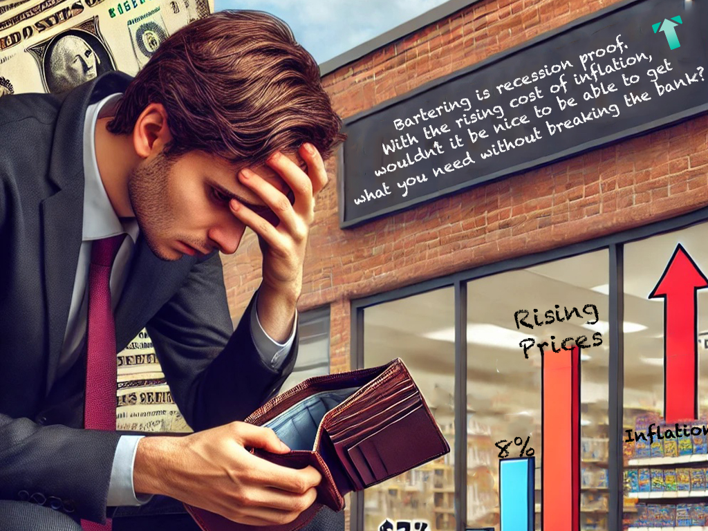 Traid_up's tweet image. Times are tough. Inflation is high, and prices are even higher. What you could buy for $5 ten years ago, costs you $25 today. Even in a terrible economy, you can still trade for things you need. What if we made that easier for you? And it won't break the bank.