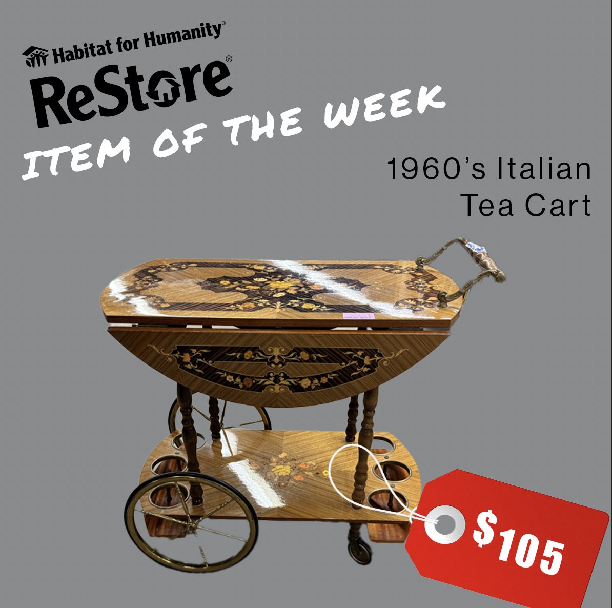 This gorgeous 1960's Italian Tea Cart is a perfect collector's item!

#ItemOfTheWeek