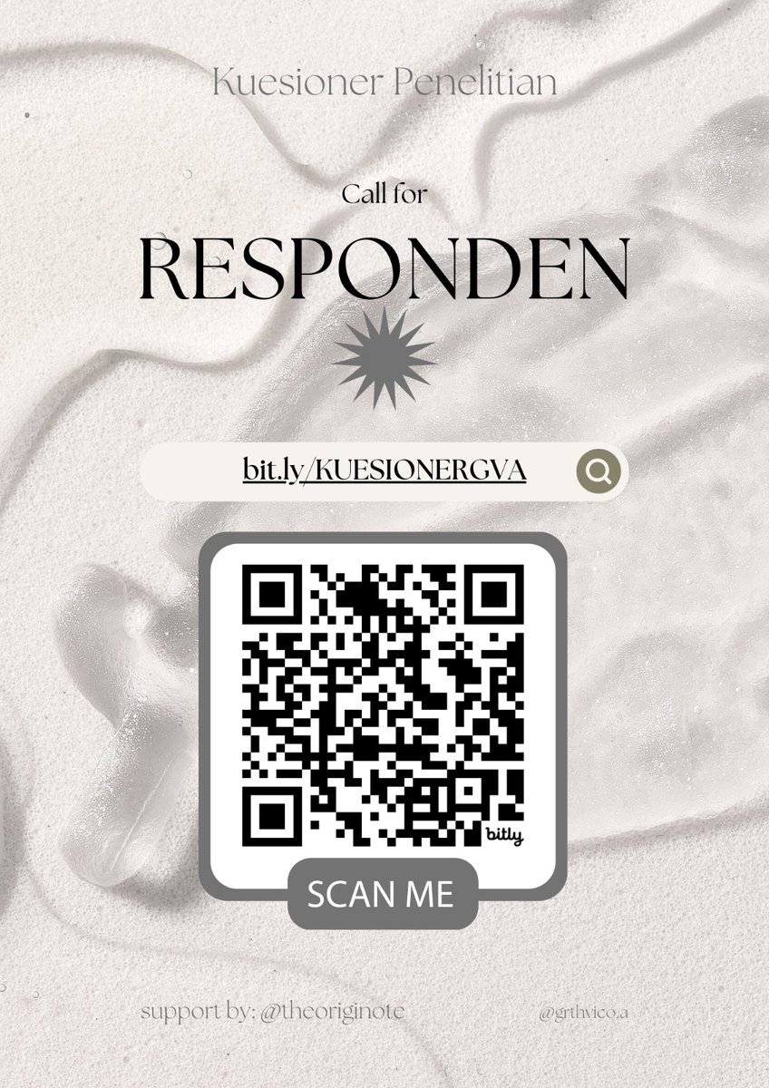olongpeach's tweet photo. NEED RESPONDEN‼️

kriteria responden:
- Laki-laki/ perempuan 
- usia 16 sampai >25 tahun
- pengguna sosial media
- pengguna/ bukan produk skincare The Originote

notes : need banyak responden🥹🥹
Link : https://t.co/24nBd8LRzb

#kuesioner #penelitian #skincare #theoriginote #help https://t.co/3hmz616JhY