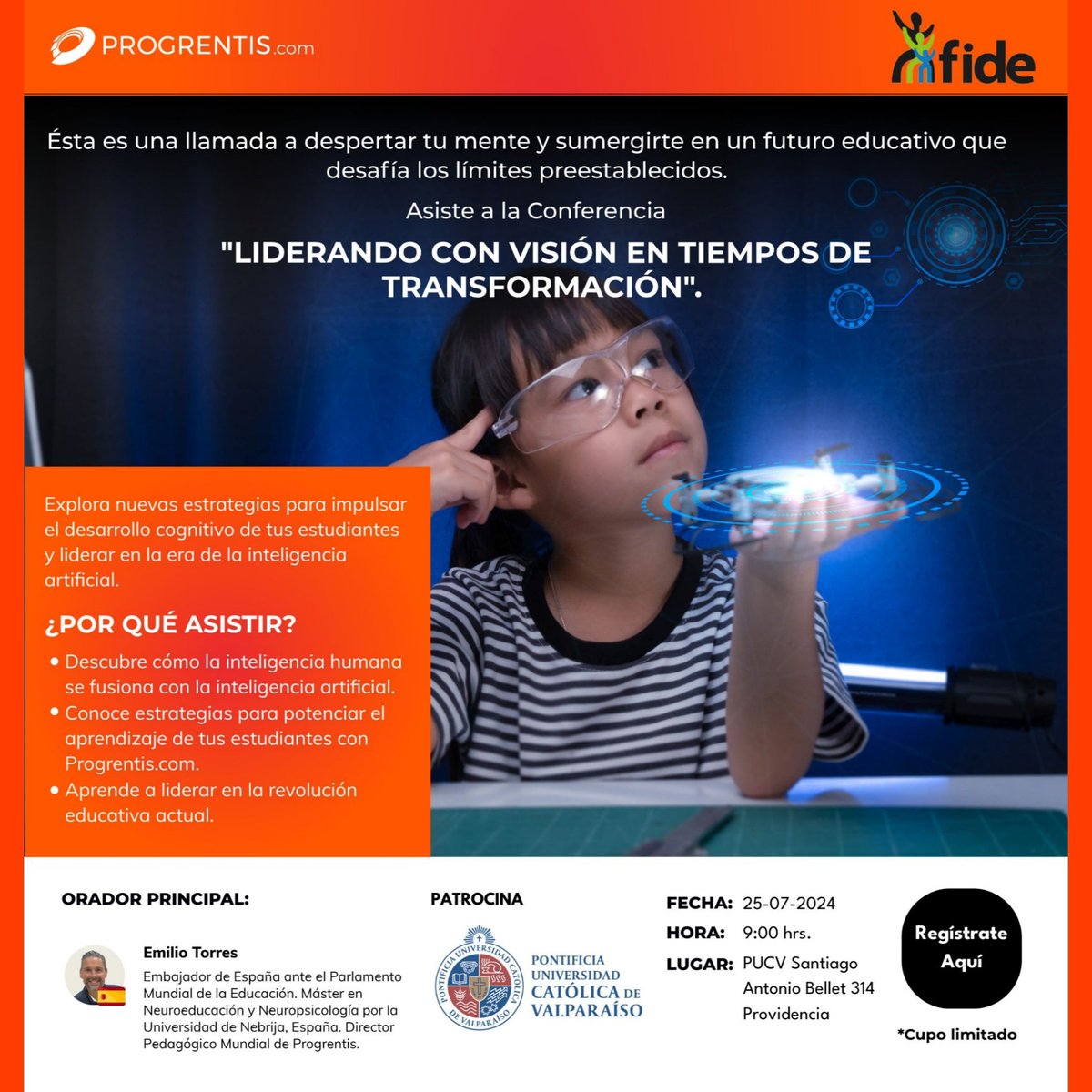 @FIDE (@fidenacional) on Twitter photo 🟢 Los invitamos a "Liderando con visión en tiempos de transformación" donde estará el Embajador de España ante el Parlamento Mundial de la Educación, <a href="/EMILIOTORRESEDU/">Emilio Torres</a>.
El Director Pedagógico de <a href="/Progrentis/">Progrentis</a> estará en la sede en Santiago de la <a href="/pucv_cl/">PUCV</a> el 25 de julio... 🟢 Los invitamos a "Liderando con visión en tiempos de transformación" donde estará el Embajador de España ante el Parlamento Mundial de la Educación, <a href="/EMILIOTORRESEDU/">Emilio Torres</a>.
El Director Pedagógico de <a href="/Progrentis/">Progrentis</a> estará en la sede en Santiago de la <a href="/pucv_cl/">PUCV</a> el 25 de julio...