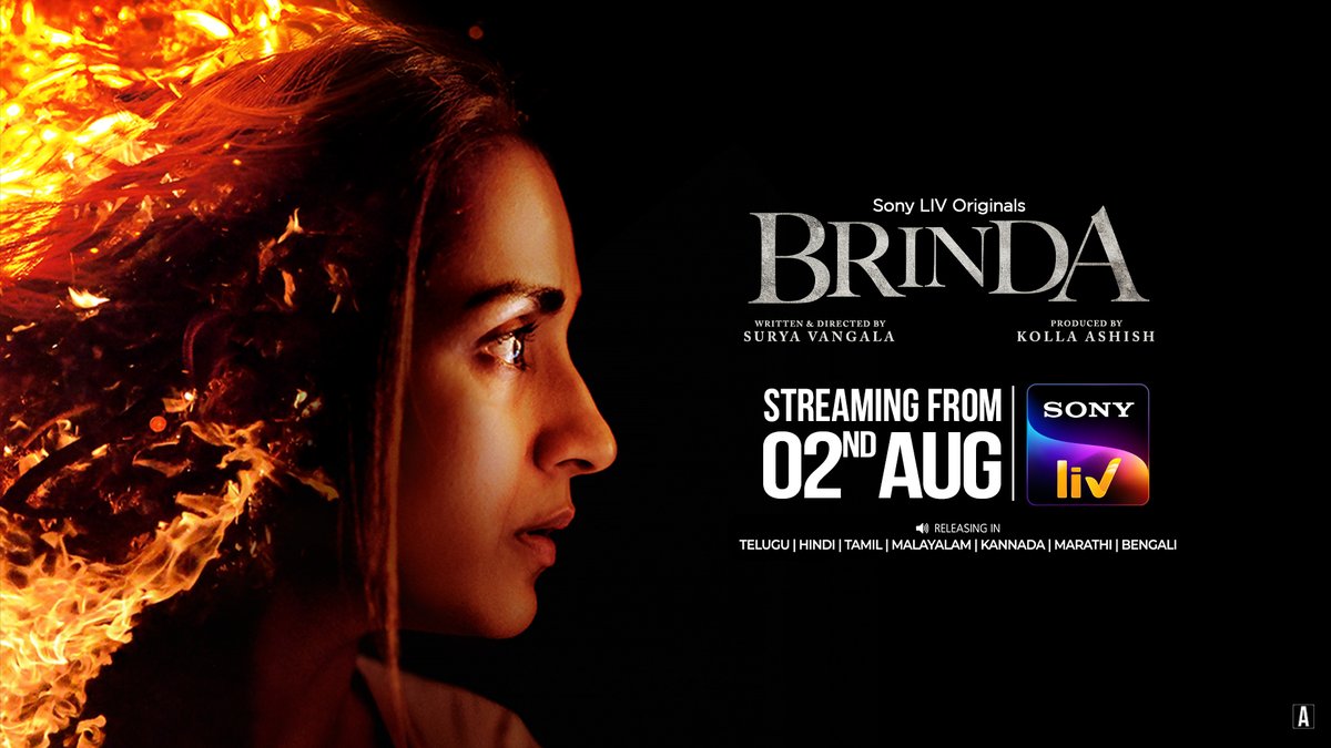 Sony LIV (@sonyliv) on Twitter photo Brinda Teaser is out now!
Stream #Brinda in all the major languages only on Sony LIV from August 2nd.
Starring: <a href="/trishtrashers/">Trish</a> <a href="/Indrajith_S/">Indrajith Sukumaran</a>
Directed by: <a href="/suryavangala530/">surya vangala</a>
Produced by: <a href="/KollaAshish/">Kolla Ashish</a> <a href="/andstoriesllp/">&STORIES LLP</a> Brinda Teaser is out now!
Stream #Brinda in all the major languages only on Sony LIV from August 2nd.
Starring: <a href="/trishtrashers/">Trish</a> <a href="/Indrajith_S/">Indrajith Sukumaran</a>
Directed by: <a href="/suryavangala530/">surya vangala</a>
Produced by: <a href="/KollaAshish/">Kolla Ashish</a> <a href="/andstoriesllp/">&STORIES LLP</a>