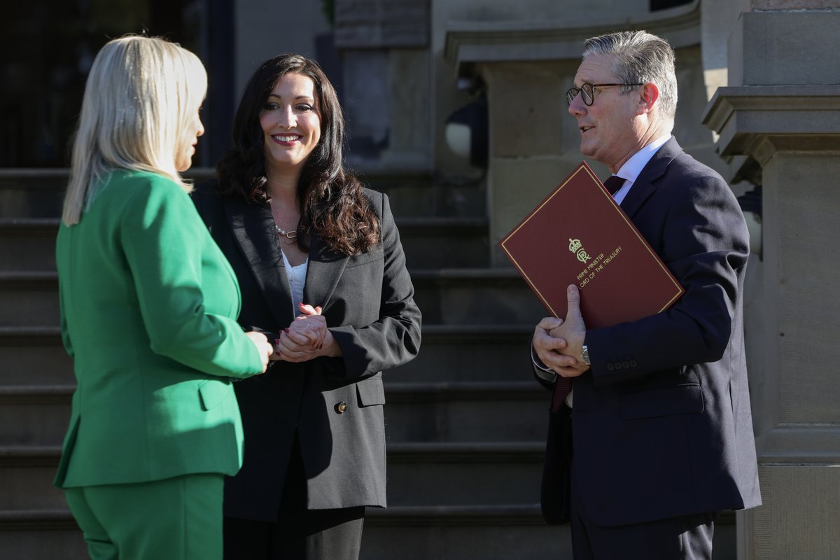 Great to be back in Belfast.

Together with First Minister <a href="/moneillsf/">Michelle O’Neill</a> and Deputy First Minister <a href="/little_pengelly/">Emma Little-Pengelly BL</a>, we’ll work to improve public services – delivering a better future for people in Northern Ireland and across the UK.