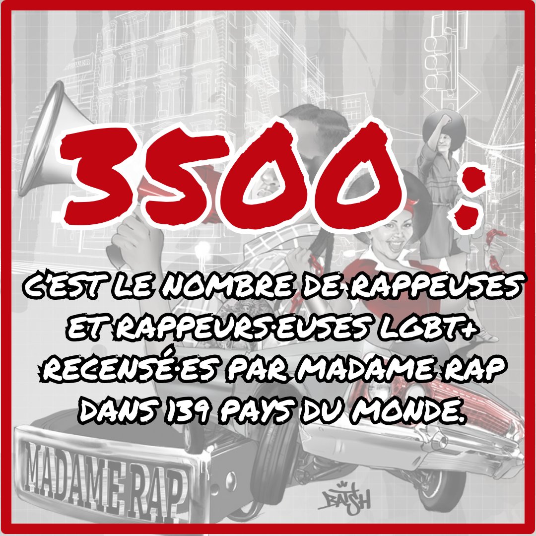 EloiseBouton's tweet photo. 📢 🌎 🎤 🏳️‍🌈♀️ @madame_rap répertorie 3500 #rappeuses &amp; rappeurs·euses LGBT+ dans 139 pays !

♀️ 3044
🏳️‍🌈 456

🇫🇷 https://t.co/TrXtEpPmyp
🇺🇸 https://t.co/PhzMRzjZSQ
🇪🇸 https://t.co/utZSwadsi4

#raperas #femalerappers #queerrap #rapqueer #LGBTQIA https://t.co/0soqTjwSTZ