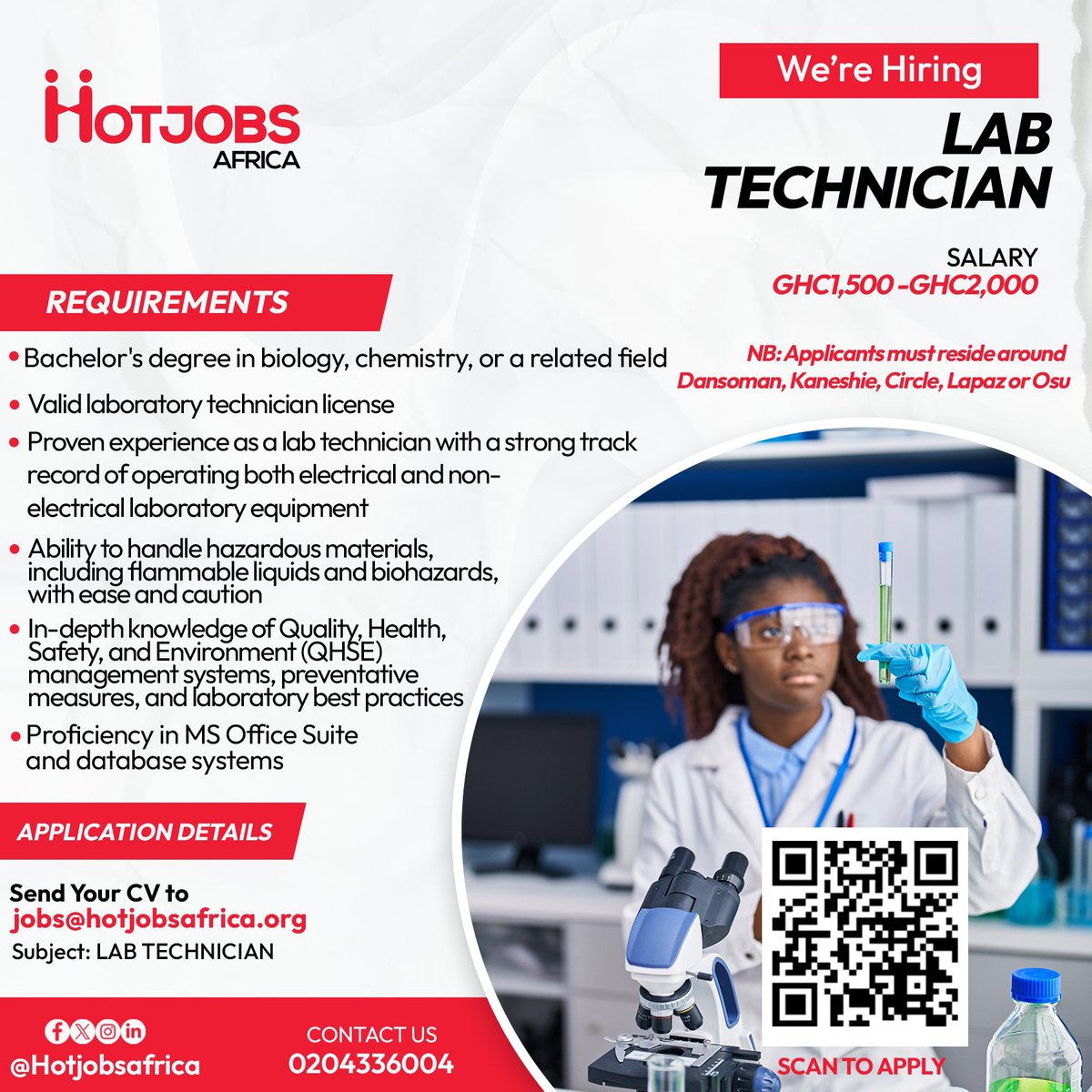 hotjobsafrica's tweet photo. Exciting Career Opportunities!
We're hiring!
Electrical Engineer
Lab Technician
#Hotjobsafrica #job #jobopportunity #jobs #jobopportunities #hiring #jobalert #jobavailable #jobalert2024
Cedi Captain Smart BECE John Mahama University of Ghana Antoine Semenyo #daterush iPhone 14 https://t.co/ibwzyTeEUF