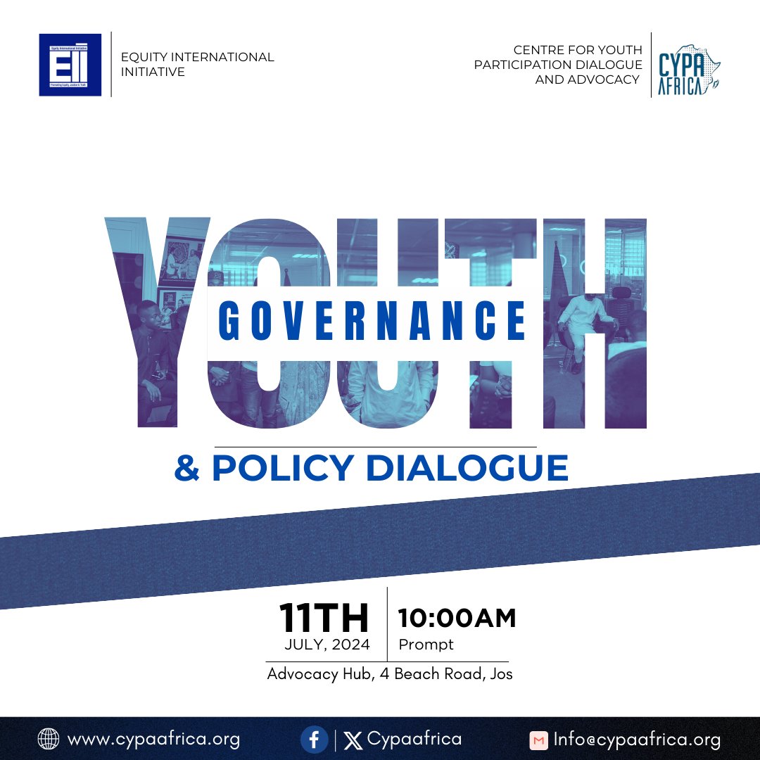 CypaAfrica's tweet photo. Join us this Thursday for another round of engaging and insightful Dialogue as we probe into Nigeria's challenges and develop practical solutions that individuals can implement. Use this link to register:
https://t.co/KIMB1z9bwg
#YGPD
#YouthGov
@USinNigeria @EUinNigeria @UN https://t.co/wpR8Gls28e
