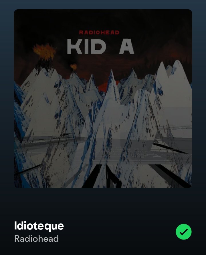 Jet__Girl's tweet image. fav songs with a certain letter, i got I (i)
So many to pick from!!
Reply and I'll give you a letter!

Idioteque by #Radiohead
In Dreams by #BenHoward 
I can feet a hot one by #ManchesterOrchestra
IF I had a heart by #FeverRay