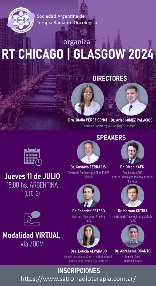 jopalazzo's tweet photo. Se Viene RT Chicago/Glasgow 2024. Sociedad Argentina de Terapia Radiante https://t.co/uRdsuPl14h