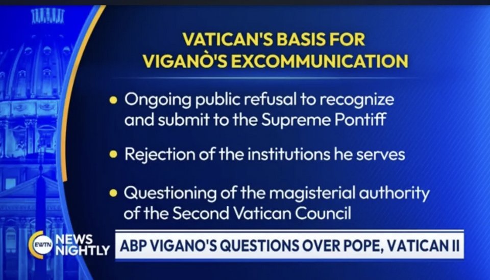 DrMargaretShow's tweet photo. #HospitalProtocols #WEF #midazolam #morphine #Remdesivir #ProtocolKills
The Vatican Accuses Archbishop Carlo Maria Viganò Guilty of "Schism" as He Accuses Hospitals of Murder by Morphine and Midazolam, Pope of Collaborating with the WEF and The Great Reset, by @TheRebelPatient @DrMargaretAran1
Viganò Issues A Warning That "Pope Francis is An Enthusiastic Collaborator in the World Economic Forum's Great Reset"
We had been occasionally following Carlo Maria Vigano, now stripped of his “Archbishop” title for “schism”. Now more so than ever, he appears lit on fire for telling the unwavering truth.
Note that Viganò was not only excommunicated for refusing to recognize either the authority of the Pope or the Second Vatican Council. He was also found guilty of “schism” which is a formal separation from the Church that leaves him unable to perform services or take the Sacraments, including Communion.
Nevertheless, yesterday, he tweeted that he performed mass.
Of course, Viganò got some negative feedback for holding mass after being excommunicated, but received overwhelming support. Many are thinking that he has already received ministerial certification from another religious entity...
https://t.co/NLqwd7gqEy