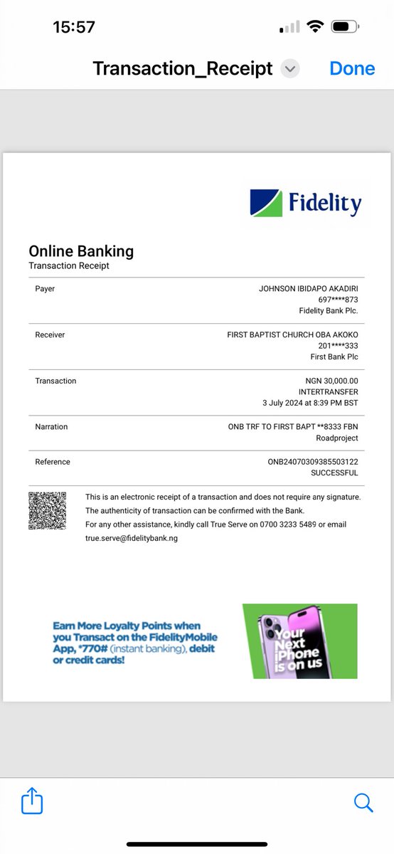 doswakj's tweet photo. @fidelitybankplc please resolve. I paid a beneficiary, the money taking from account but not credited to the organisation paid https://t.co/oa9pDORzUS