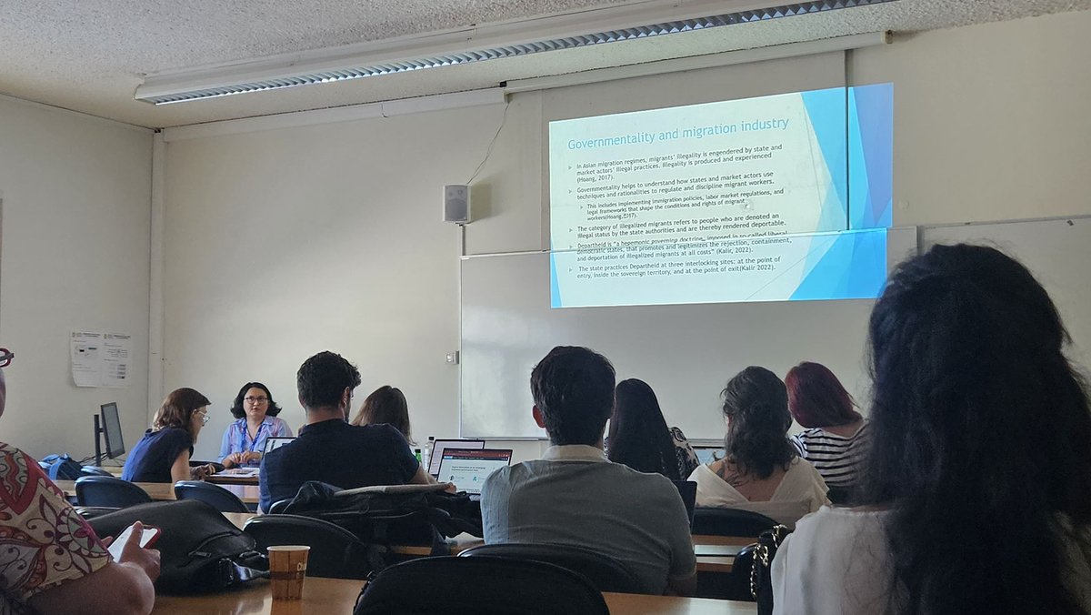 nkholmat2021's tweet photo. Last week at #IMISCOE2024 in Lisbon, I problematized the migration industry and governmentality in Russia that facilitates, controls, and illegalizes migrants. #MigrationGovernance #migrationindustry https://t.co/HnB7UehKoG
