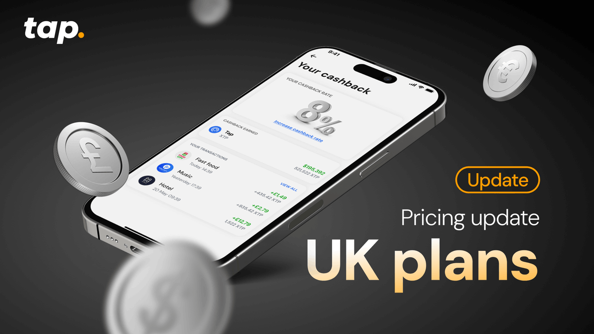 withtap_uk's tweet photo. 🇬🇧 UK Cashback Pricing Update:   
Discover what's new and how it benefit you ✨ : https://t.co/H7vJPUubC6 https://t.co/QCoGGXMCcU