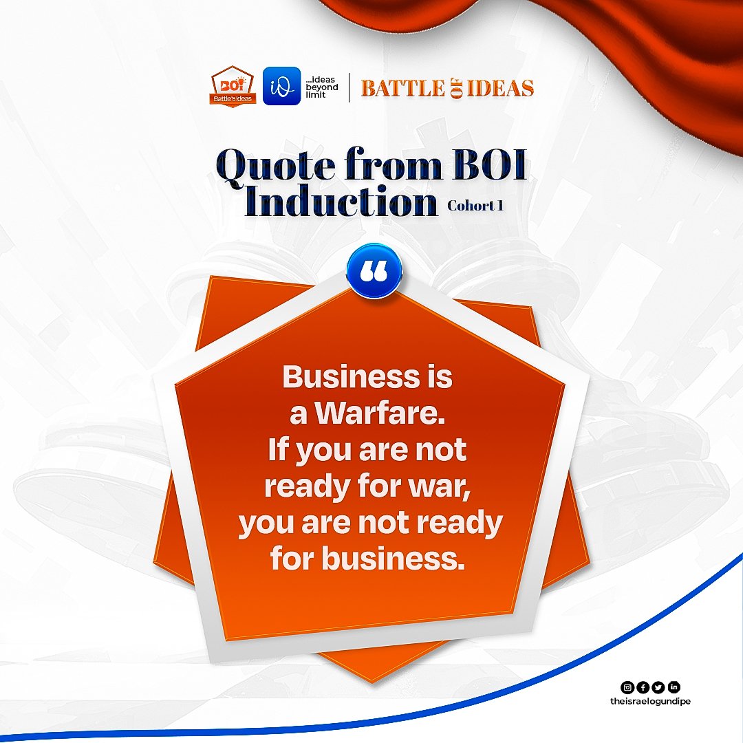 _IsraelOgundipe's tweet photo. Here are some quotes from the Battle of Ideas Induction (Cohort 1).
#TIO #BOI #thrive #innovation #thrivecommunity #israelogundipe #ideas #battle https://t.co/p2cyt0Alh7