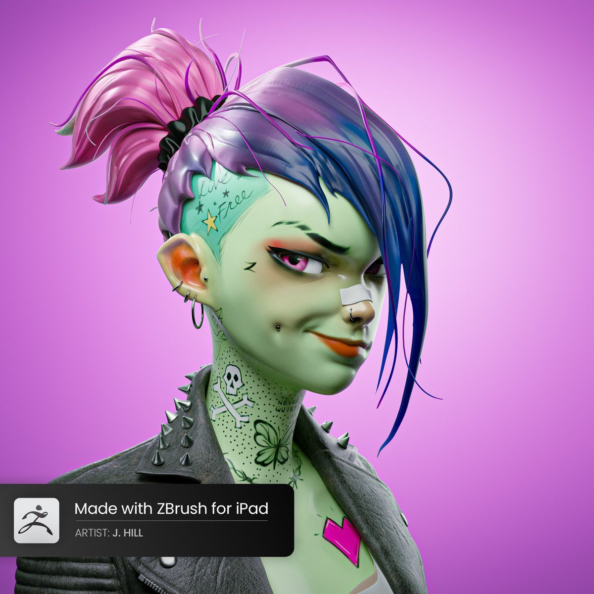 ✍️ Piece sculpted and painted by J Hill <a href="/artofjhill/">J Hill</a> on the upcoming #ZBrushForiPad! 
Stay updated and find out more at ZBrushForiPad.com or 
➡️ 🔗 Follow the link in our bio! 
•
•
•
•
•
#ZBrush #MadeInZBrush #3D #3DArt #DigitalArt #3DModeling #ZBrushSculpt