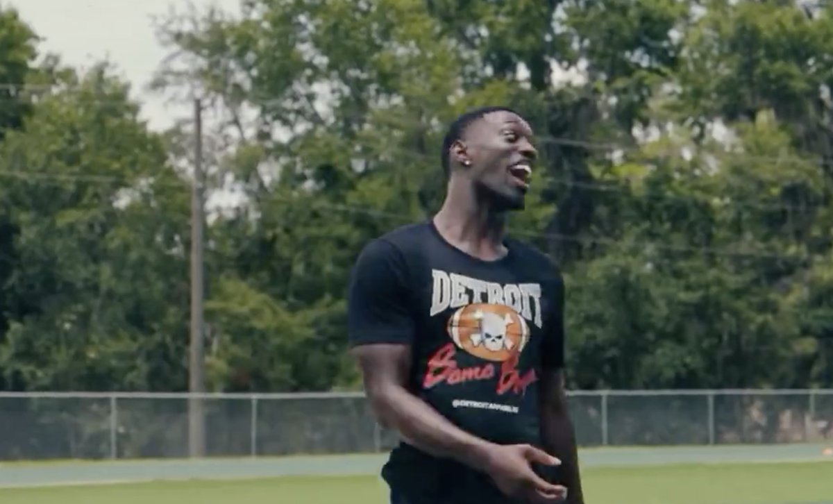 #Lions CB Terrion Arnold rocking a Detroit Bama Boys t-shirt in his latest workout video