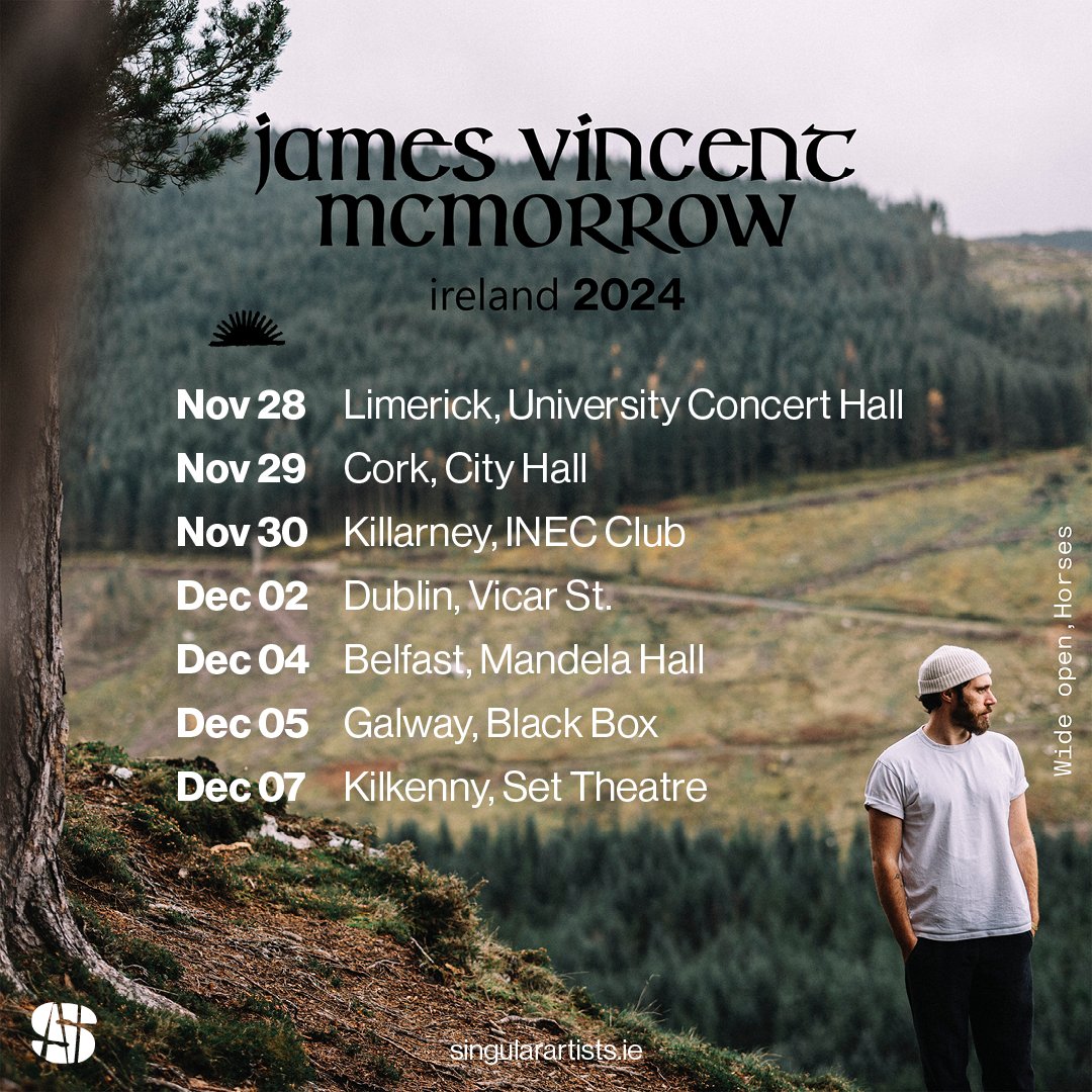 Irish shows!! On sale this Friday at 10am, pre sales start on Wednesday (more details to come). Last few years have felt intense in a good way, getting myself to this point with this album and this show. Beyond ready to come back and play my home the right way 🇮🇪🇮🇪🇮🇪