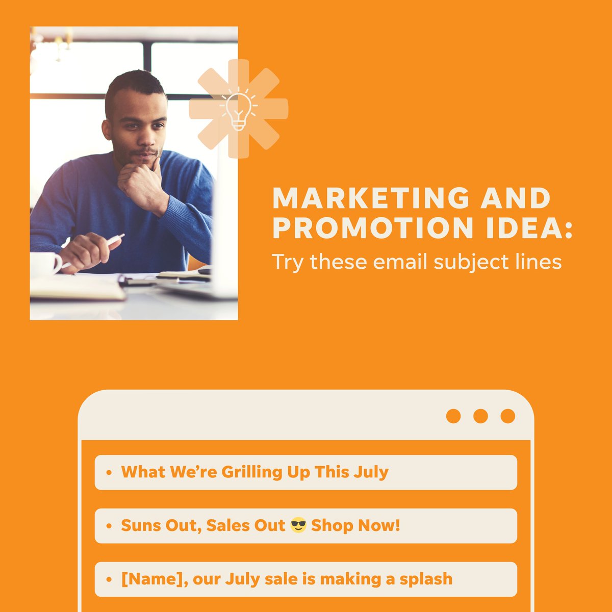 USAT_Network's tweet image. July is the prime time for summer promotions. 😎☀️ Try out these email subject lines to boost your #summermarketing plans.

📧 For more email tips, templates, examples, and ideas, download our free email marketing toolkit: ecs.page.link/Jhp9M

#emailmarketing #marketingtips