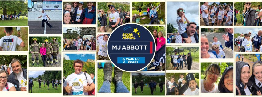 MJ Abbott Ltd (@mjabbottltd) on Twitter photo Massive well done to everyone that took part in the <a href="/StarsAppeal/">Stars Appeal</a> Walk for Wards, and a huge thank you to all our supporters, sponsors, and walkers - we couldn't have done it without you! Together we have smashed our target, and funds are still rolling in!
justgiving.com/page/mj-abbott… Massive well done to everyone that took part in the <a href="/StarsAppeal/">Stars Appeal</a> Walk for Wards, and a huge thank you to all our supporters, sponsors, and walkers - we couldn't have done it without you! Together we have smashed our target, and funds are still rolling in!
justgiving.com/page/mj-abbott…