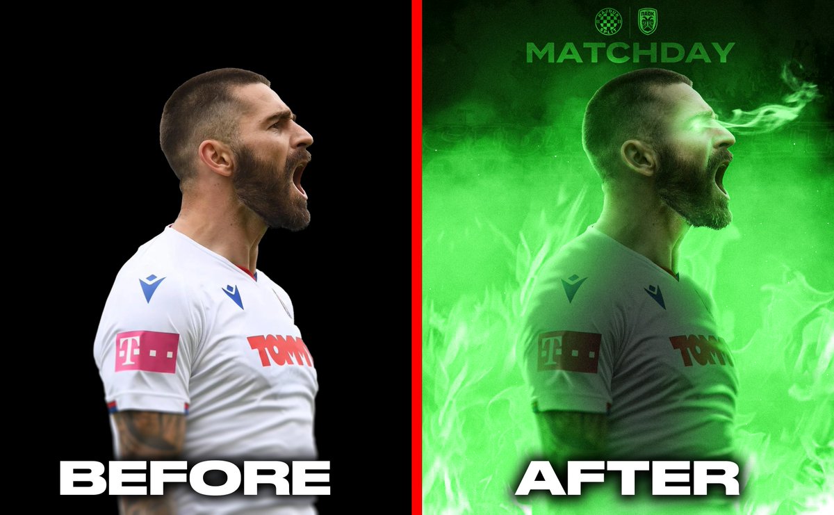 Football design🎨   
Before/After 
   
📩Looking for a sports designer? Reach out via DM!