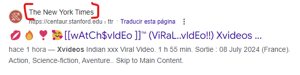 Ok, necesito resolver este expediente X, nunca mejor dicho.

Alguien ha montado una web en un subdominio de la Universidad de Stanford (<a href="/Stanford/">Stanford University</a>):

🏴‍☠️ centaur.stanford.edu

Ha duplicado en ella la web del New York Times (<a href="/nytimes/">The New York Times</a>).

Y ha conseguido indexar en menos de 2 días