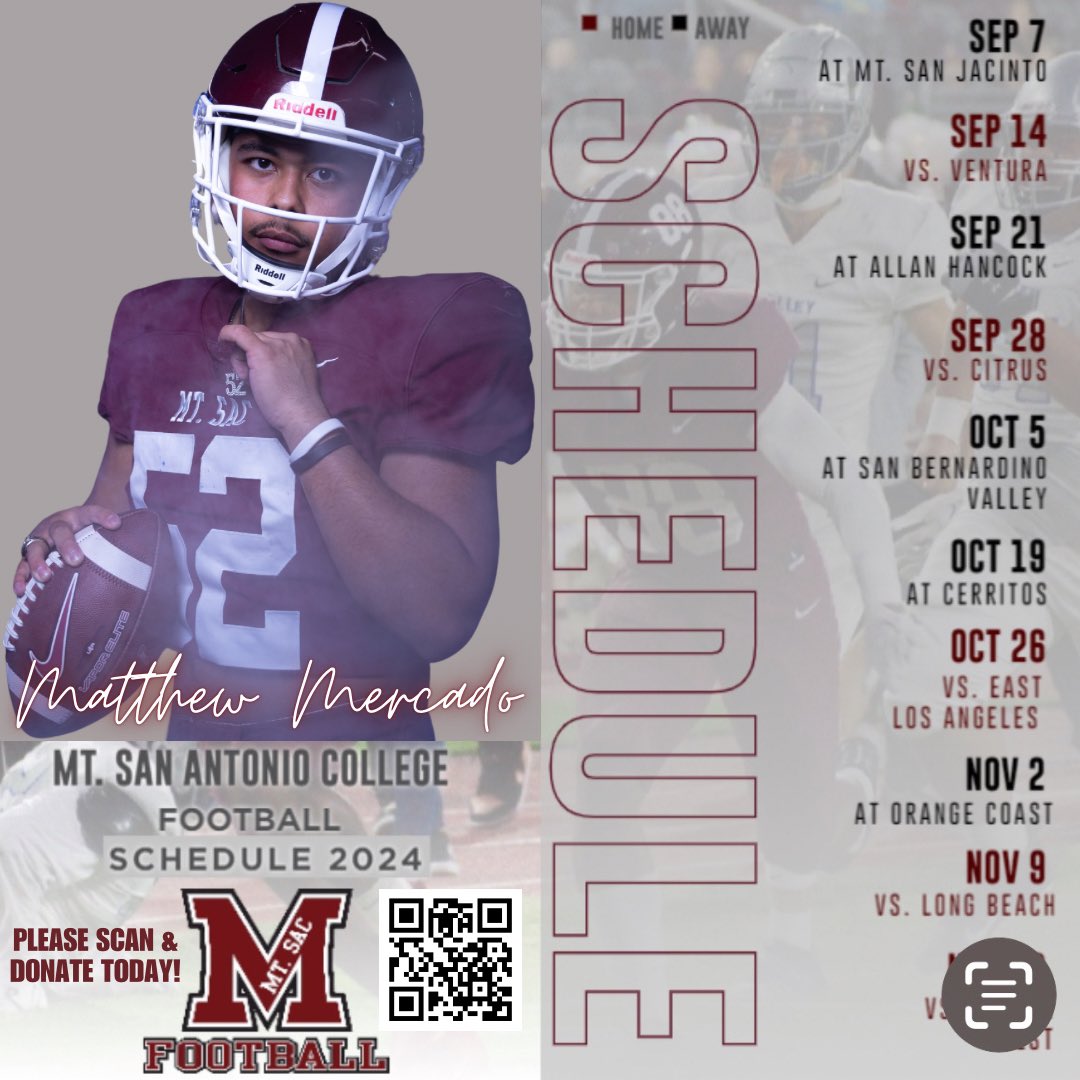 Thank you so much for your ongoing love and support for me and my NEW Football Family at Mt. SAC! I was able to reach my goal in DAYS, thanks to your donations! <a href="/mtsacfootball/">Mt. SAC Football</a> Please click the link and make a donation to Mt. SAC Football, TODAY! ets.rocks/4ckSysp