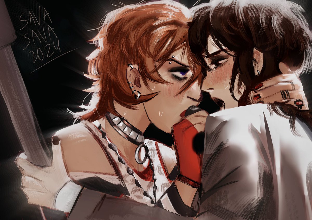 savasava_'s tweet photo. Reunion of the famous punk rock duo "double black"
#bsd #soukoku fem #skk https://t.co/VO3s1w7dGG
