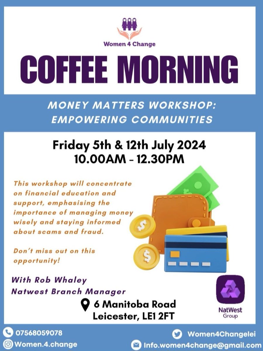 A huge thanks to Robert and his colleague from Natwest Bank for attending our Friday coffee morning session last week. Please don’t miss this Friday’s session, where Robert will conclude the rest of the topics, including how to protect yourself against fraud and scams.