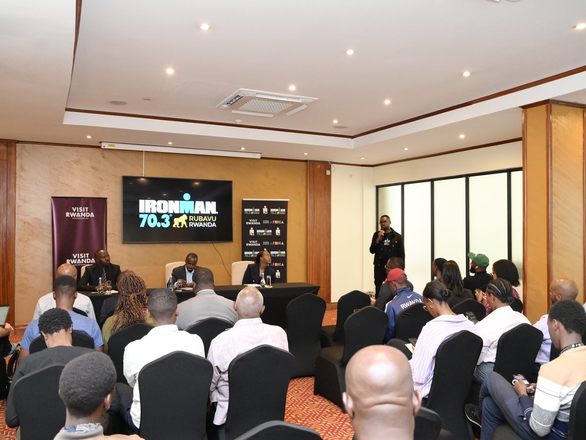 Rwanda_Sports's tweet photo. Today, in a press briefing, The Ministry of Sports, Global Events Africa and Rubavu District announced the 3rd edition of IRONMAN 70.3 Rwanda Triathlon to take place in Rubavu on August 4th, 2024.
#TwagigyeRubavu
#PlayInRwanda https://t.co/1y0PmDI16Z
