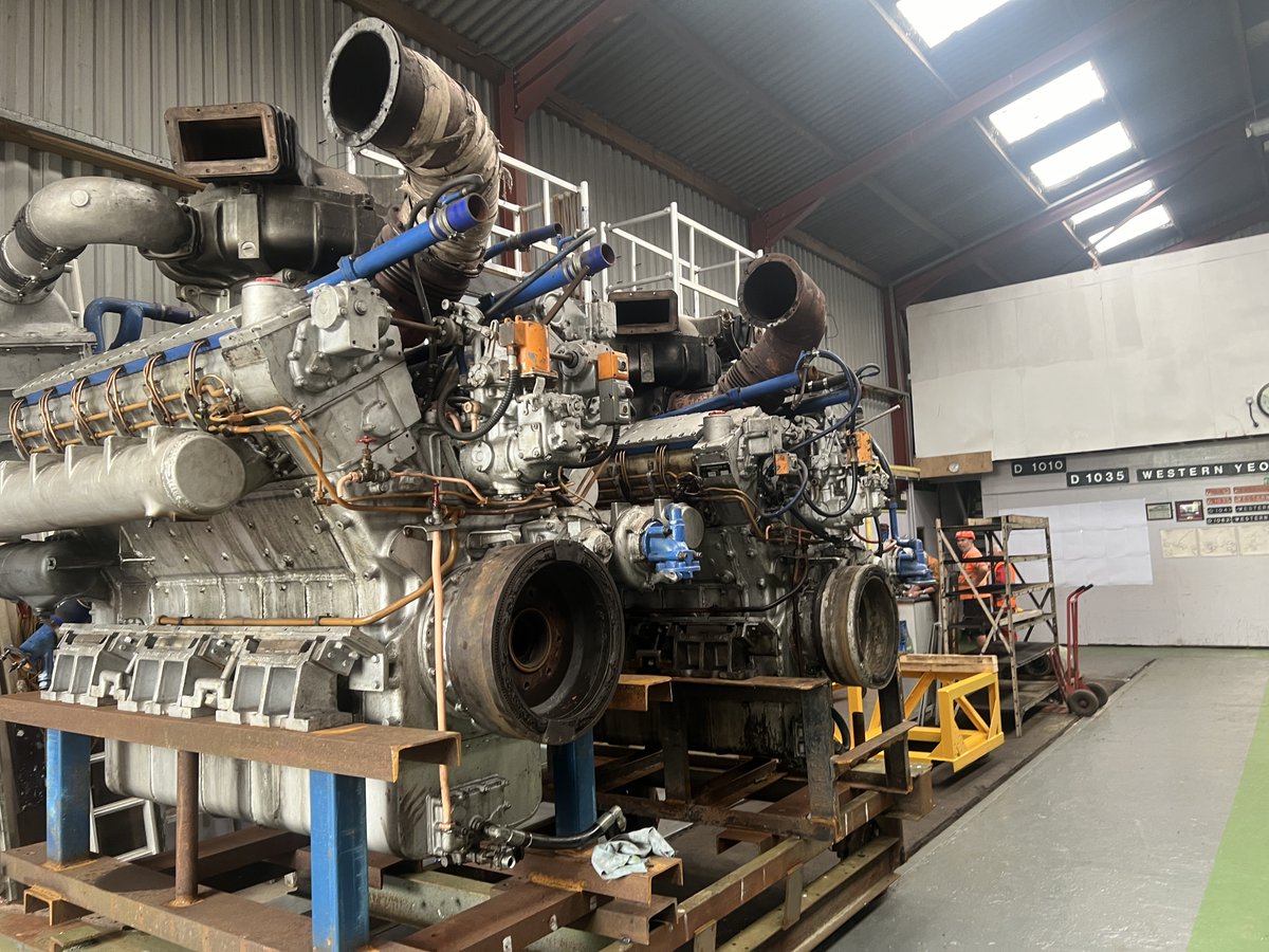 Culmination of long and careful planning, skill and effort by <a href="/wsrdepg/">Diesel and Electric Preservation Group</a> team has ended today with Western D1010 separated into loco body (on stands), twin engines (in shed) and bogies needing 'a bit of work'. depg.org/2024/07/08/d10…