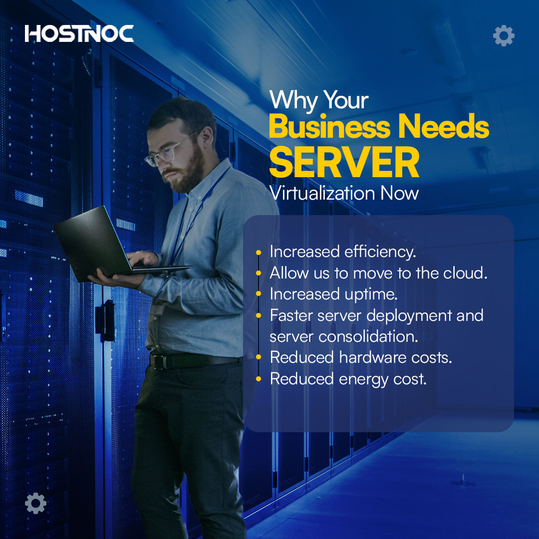 HostNoc's tweet image. In today's fast-paced digital world, businesses can't afford to fall behind. Server virtualization can help you stay ahead of the game.
Learn how it can benefit your business today. Get your VPS Hosting now
#HostNoc #ServerVirtualization #Business #VPS #DedicatedServer #Hosting