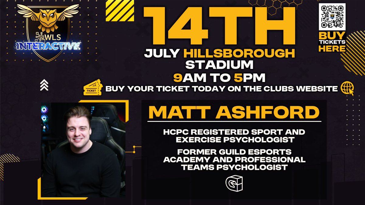 Can't wait to speak on my experience in esports at the 
 @SWFC_Esports Owls interactive gaming event on the 14th July at Hillsborough! Will be a fantastic day 🔥 Who else is going to be there? 👀