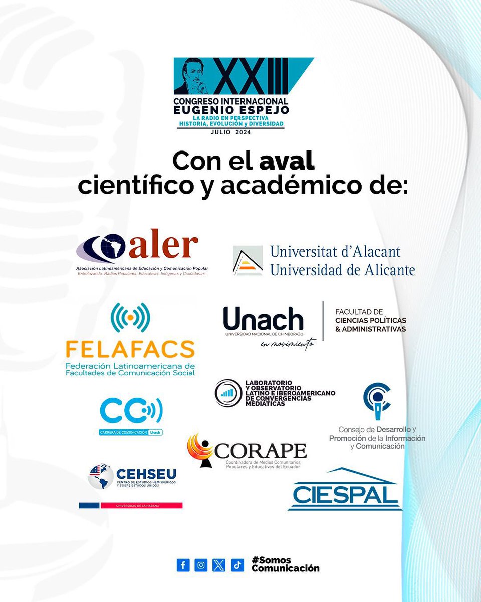 #Academia
¡A pocos días del XXIII Congreso Internacional Eugenio Espejo! 📻
"La Radio en Perspectiva: Historia, Evolución y Diversidad"
#XIIICongresoEugenioEspejo #CONEUGENIO
#SomosComunicación #MiraMasAlla
¡Unete a nosotros!📲
beacons.ai/congreso.eugen…