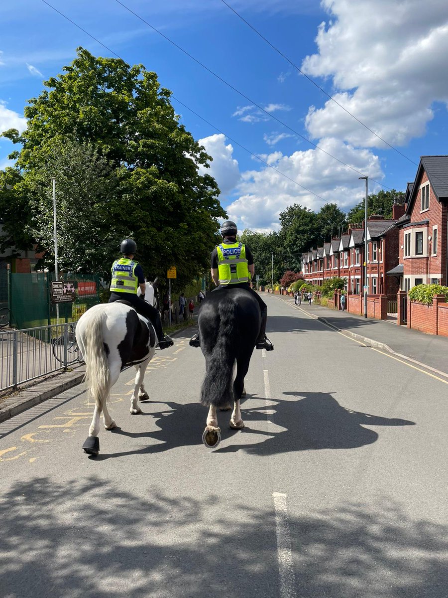 brookburnactive's tweet image. Beautiful day on the @BrookburnP #schoolstreet today, with some lesser seen, lovely  active travellers passing by in the #chorlton sunshine 🐴🐴