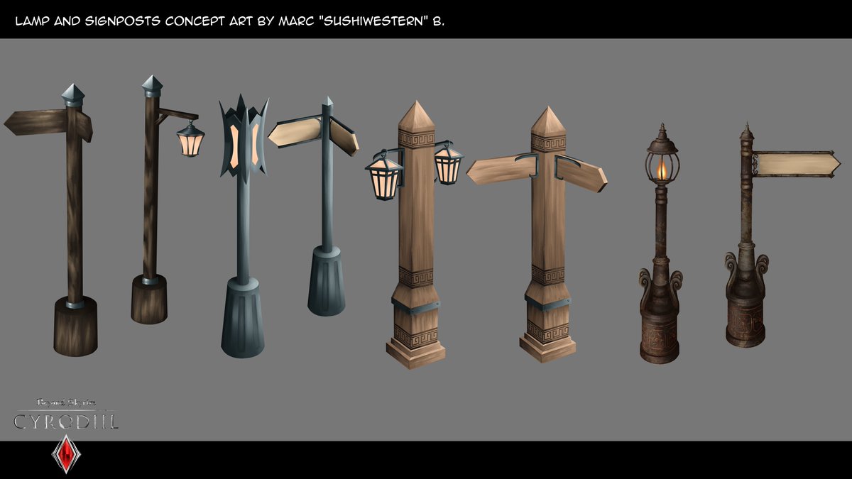 Three different object concepts I did for Beyond Skyrim: Cyrodiil❤️